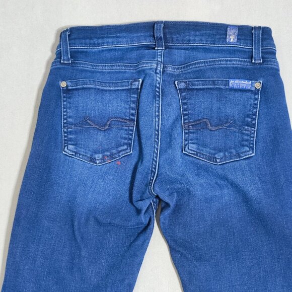 7 For All Mankind jeans women's size 26 ink blue colour skinny mid-rise straight - Picture 4 of 16